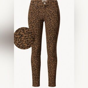 Pilcro and the Letterpress Skinny Corduroy Pants Tan Black Print Size 26